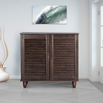 HomeTown Kaira Engineered Wood Shoe Storage Cabinet in wenge Color